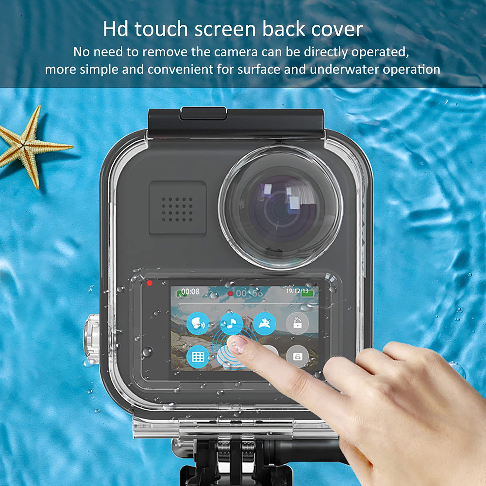 Custodia Subacquea Che Protegge la Custodia della Fotocamera, Resistente All'usura Antipressione, Adatta per il Nuoto, PC + Acciaio Inossidabile 316