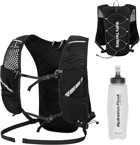 Miniatura 17 de Azarxis Hiking Hydration Pack 5L Running Backpack Daypack Vest with 2L Water Bladder for Women Men Cycling Biking Trail Race #02 Gris con una vejiga