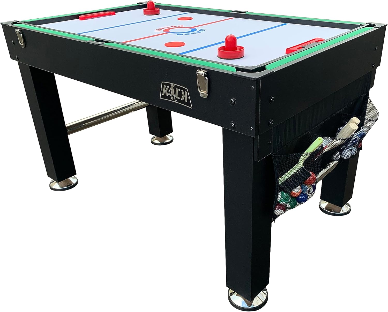 KICK Morpheus 55" 5-in-1 Multi-Game Table – Football, Pool, Table Tennis, Basketball & Hockey – 6 Foosballs, Balls, Semi-Solid Rods, Bearings & Adjustable Legs
