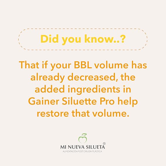 Protein My New Silueta Gainer Siluette Pro Helps Recover BBL Volume (Strawberry)