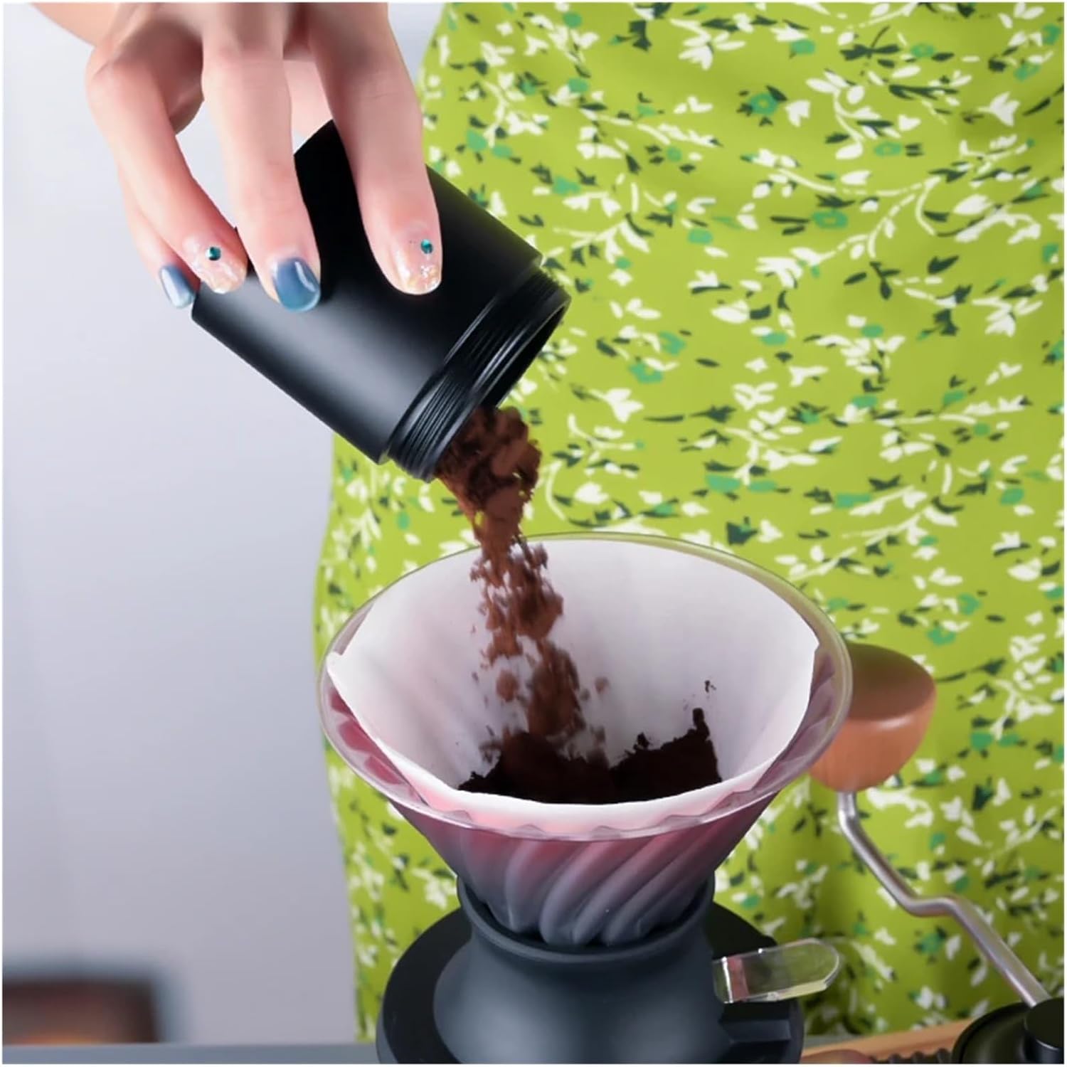 Hand Coffee Grinder with Stainless Steel Conical Grinding Burr for French Press Manual Coffee Bean Grinder