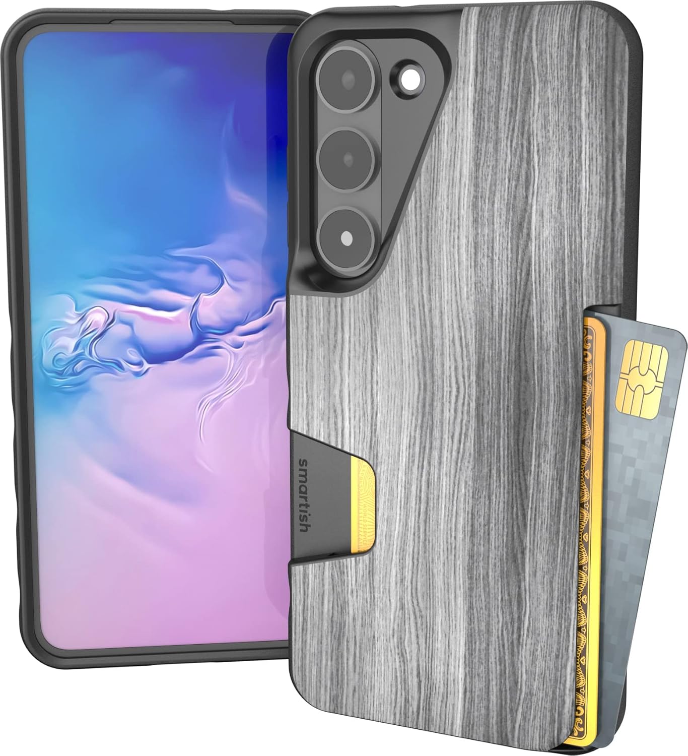 Smartish Galaxy S23 Wallet Case - Wallet Slayer Vol. 1 [Slim + Protective] Grip Credit Card Holder - Drop Tested Hidden Card Slot Cover for Samsung Galaxy S23 - Graspin' Aspen