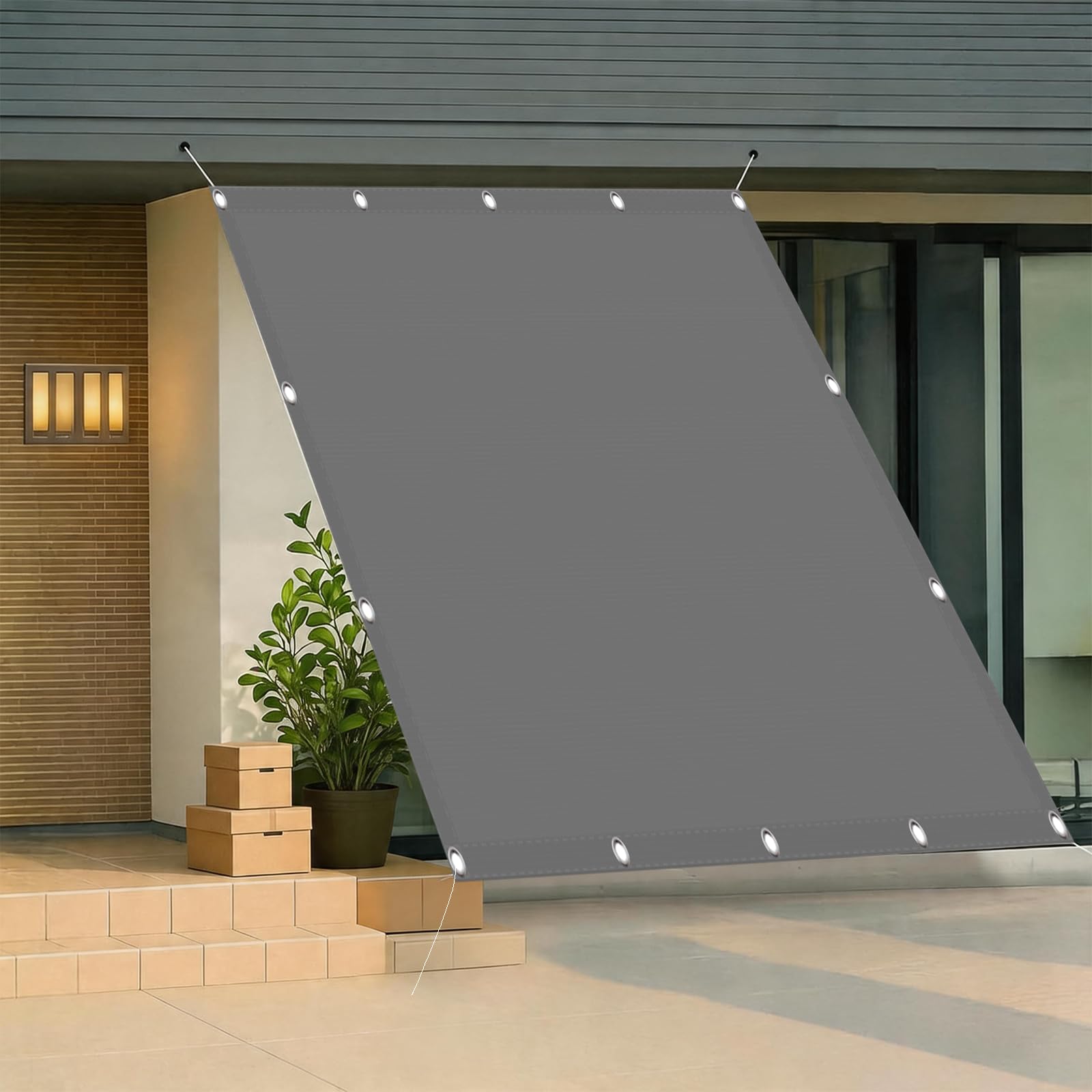 Voile d'ombrage imperméable 150x225 haute densité, bâche anti-déchirure et coupe-vent