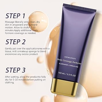 Body Coverage Perfector, Waterproof & Flawless Body Makeup, Body Scar Cover up - Tattoo Cover Up Makeup - Easy Application, Radiant Glow, Evens Skin Tone - 3.5Oz (Bronze Radiance)