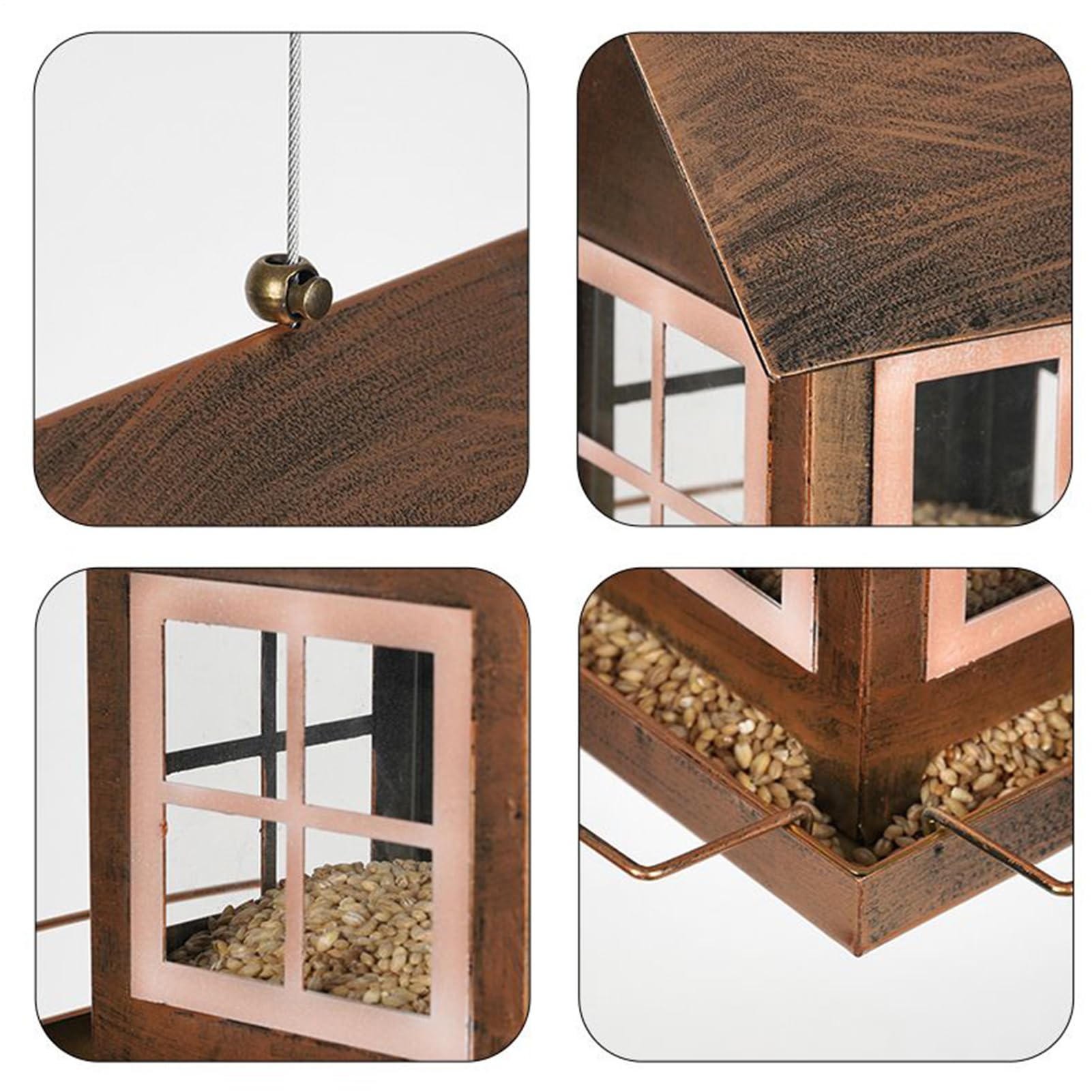 Comederos para Pájaros De Exterior Estación De Alimentación Y Observación | Comederos Para Aves Silvestres Para Exteriores Para Jardín Patio Balcón Terraza Porche Cena