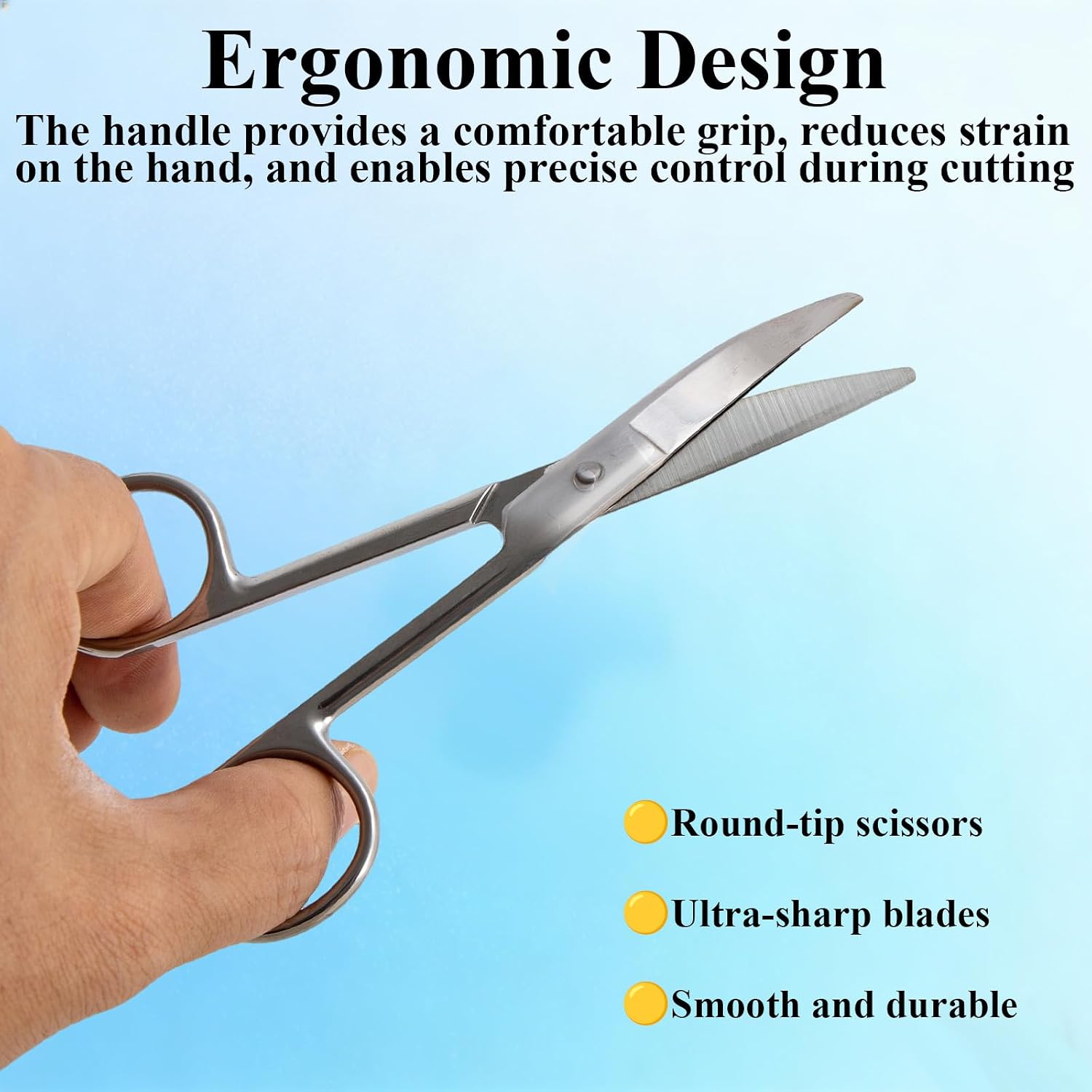 2Pcs Curved Ostomy Scissors,Blunt-Tip Medical Scissor for Stoma Bag