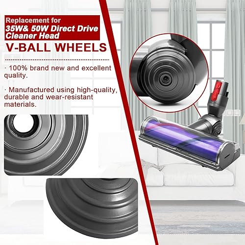 Vista 3 de Garbage fighter Rueda de bola + ruedas de suela para aspiradora Dyson V6 V7 V8 V10 V11 V12 DC58 DC59 DC62 DC74 aspiradora 35W 50W Direct Drive