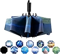 Vista 92 de LANBRELLA Paraguas plegable inverso compacto paraguas de viaje a prueba de viento automático Negro