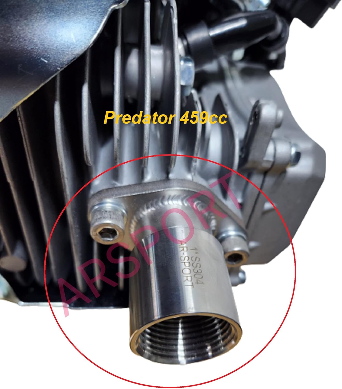 ARSPORT Exhaust Adaptor Male & Female 1" Flange Compatible for: Predator Max 459 DuroMa XP16HPE 420cc, DuroMa XP18HPE 457cc