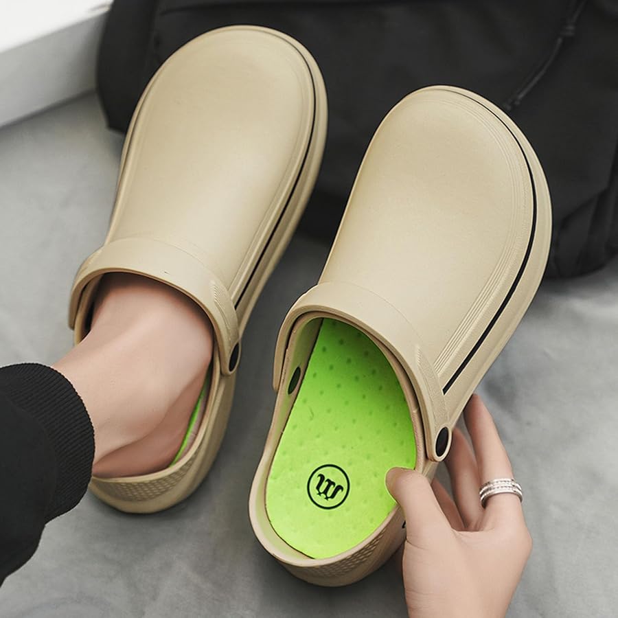 Zoccoli da giardino slip-on unisex, scarpe impermeabili leggere, ciabatte antiscivolo per esterni, comoda suola imbottita, scarpe da lavoro durevoli, zoccoli impermeabili facili da pulire, calzature