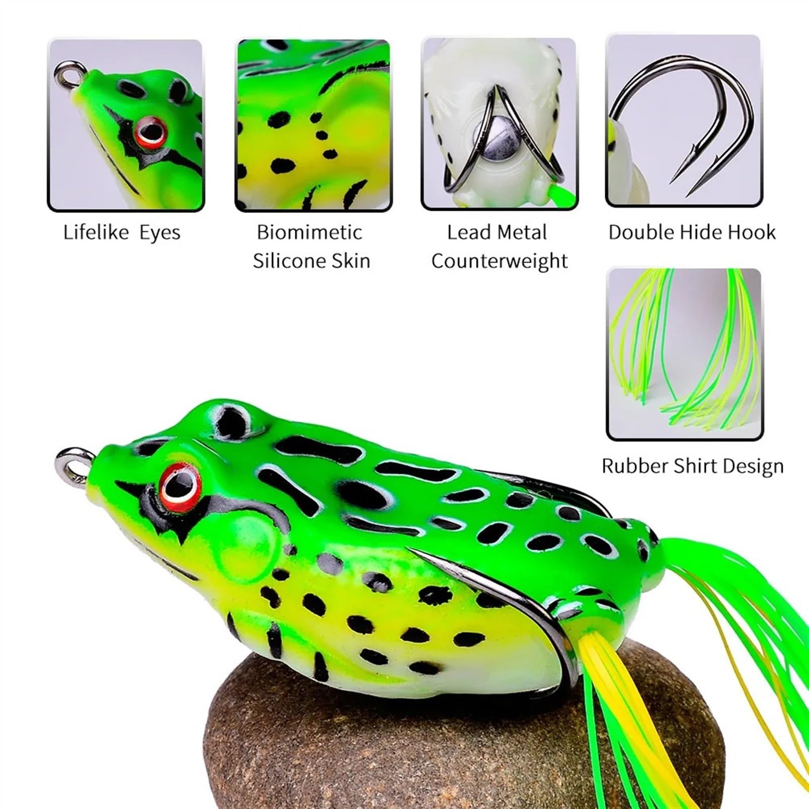 Esche da Pesca Thunder Frog Layer Cake Bait Durevole Catfish Tackle Luya Bionic Bait Esca in Silicone Attrezzo da Pesca Prodotto Attrezzatura da Pesca Esche(Five-Grid,17.5G)