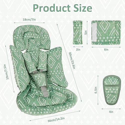 Miniatura 4 de TANOFAR Soporte de cabeza de asiento de automóvil para bebé, inserto de asiento de automóvil para niñas recién nacidas, soporte suave para la cabeza