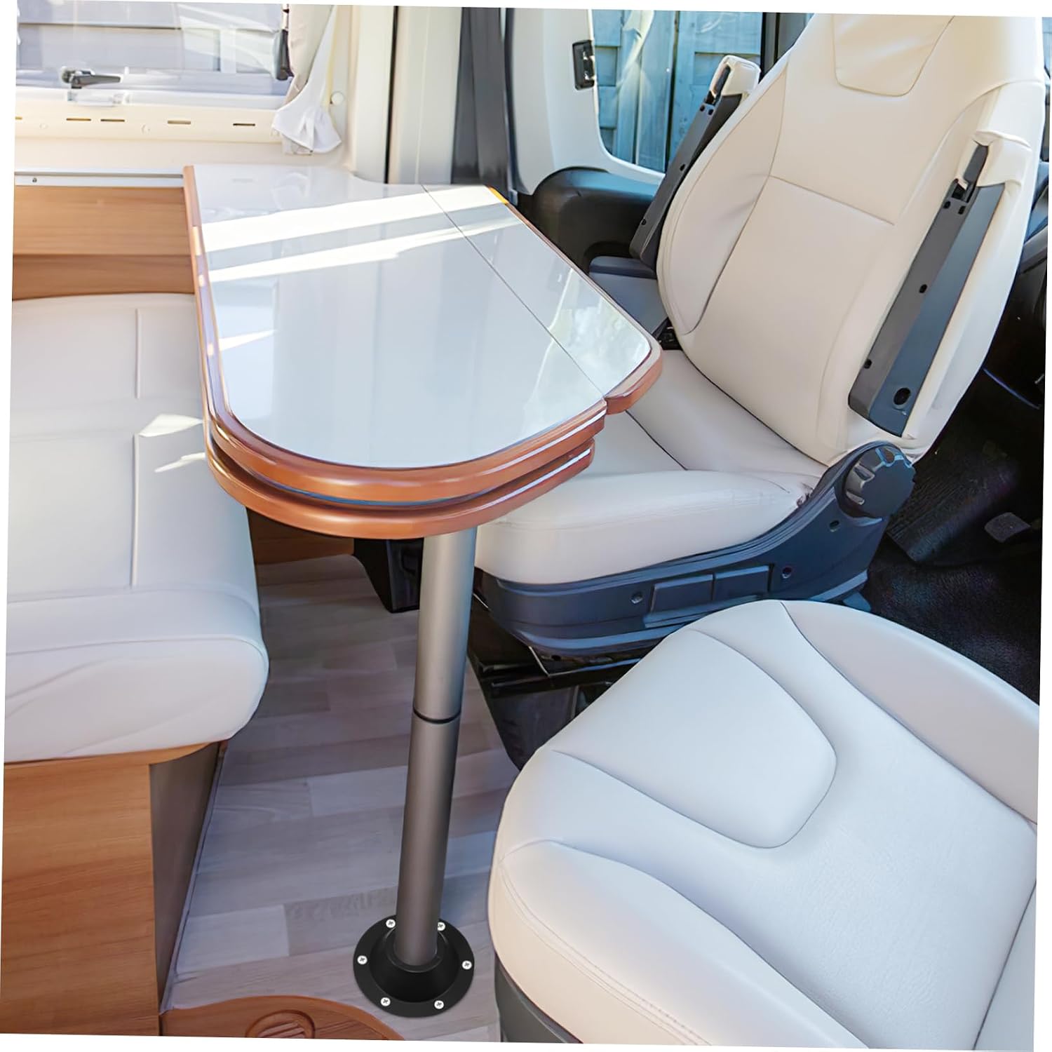 2 Pcs Aluminum Rv Table Base Mount Durable Floor Flange for Camper Tables Easy Setup Stable Support for Rv Dining Elegant Design