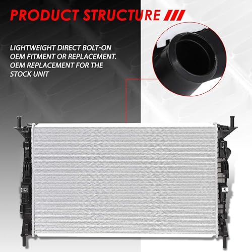 Vista 83 de Auto Dynasty Radiador compatible con 06-10 Mazda 5 2.3L AT, DPI 2894 Radiador de enfriamiento de 1 fila estilo fábrica, núcleo de aluminio