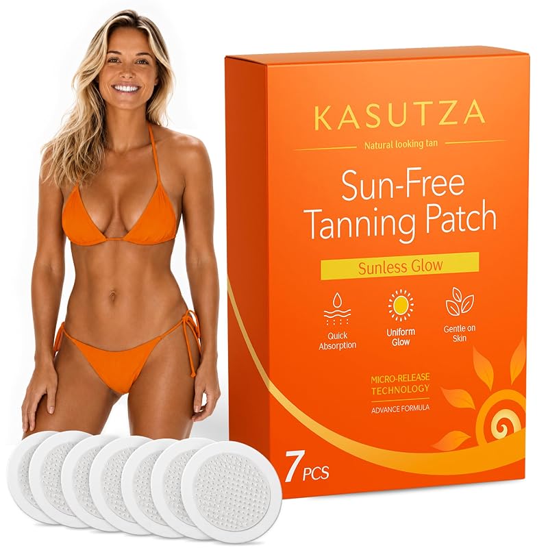 Adesivos autobronzeadores faciais com microagulhas KASUTZA, pacote com 7 unidades