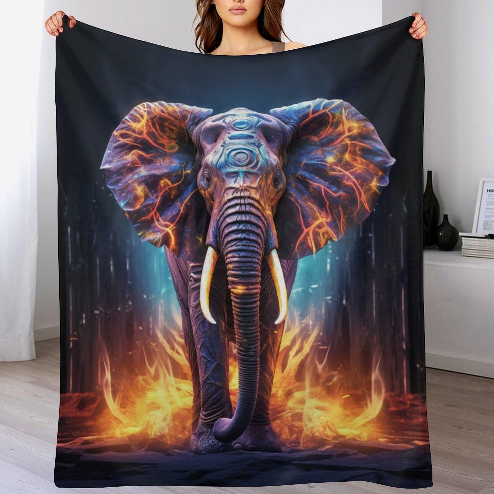 Plaid polaire éléphant couverture lit chaude jeté canapé flannel 130x180