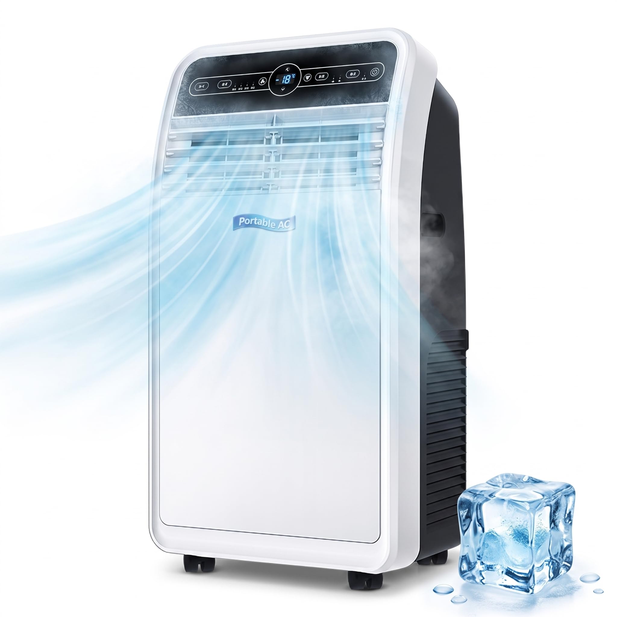 Condizionatore d'aria portatile 12000 BTU, unità CA 5 in 1 con telecomando per raffreddamento rapido, ideale per soggiorno, ufficio, palestra, copre aree fino a 350 mq, spina UK