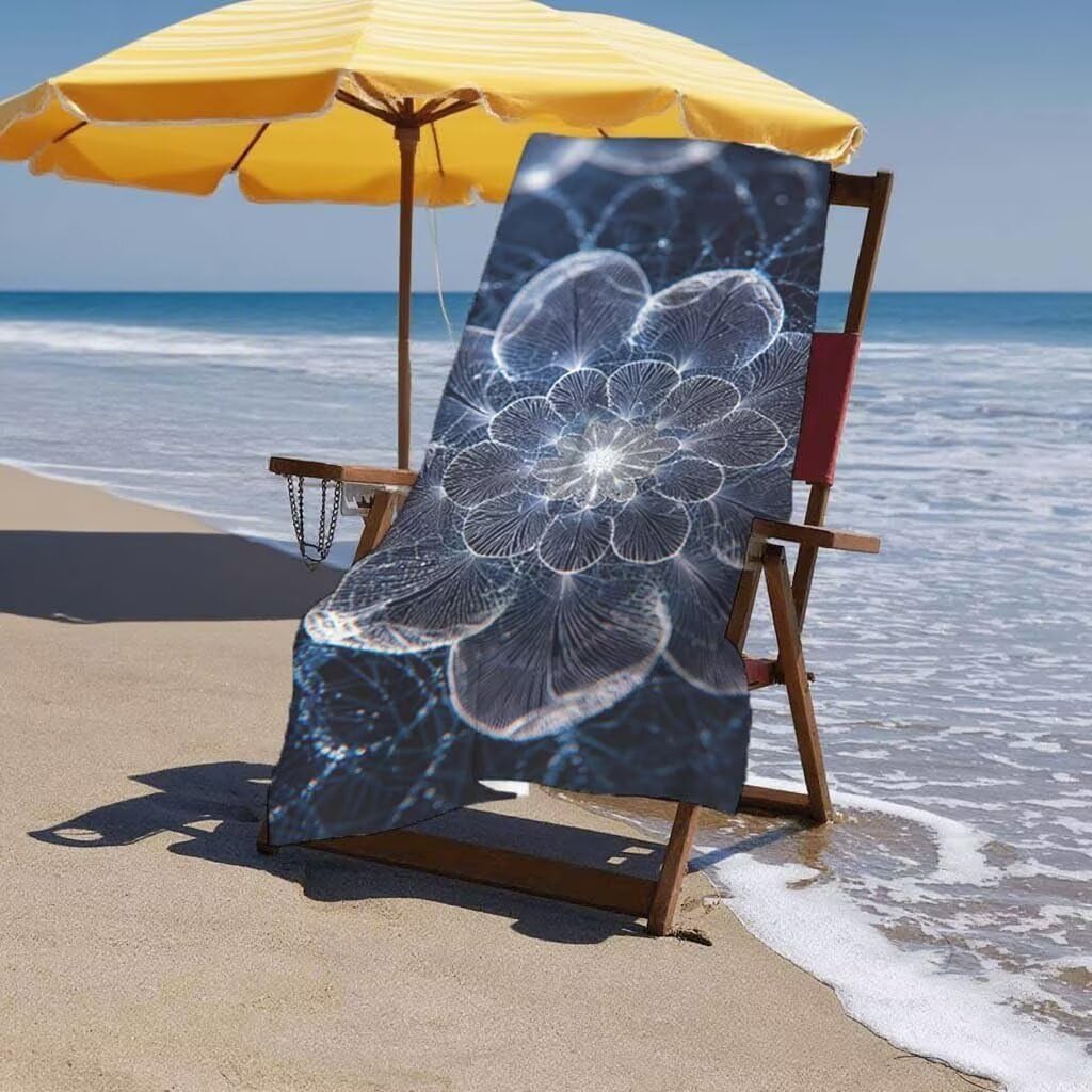 Telo Mare XXL 220x100cm/35x70cm, 2 Set Telo Mare Microfibra Sogno Asciugamano Palestra Uomo, Antisabbia, Leggero, Asciugatura Rapida, Teli da Spiaggia Grandi Accessori per Camping Natation Yoga E-93