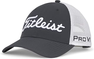 Titleist Men's Tour Performance Mesh Golf Hat - Breathable 4-Way Stretch, Moisture-Wicking, UPF 50+ Sun Protection