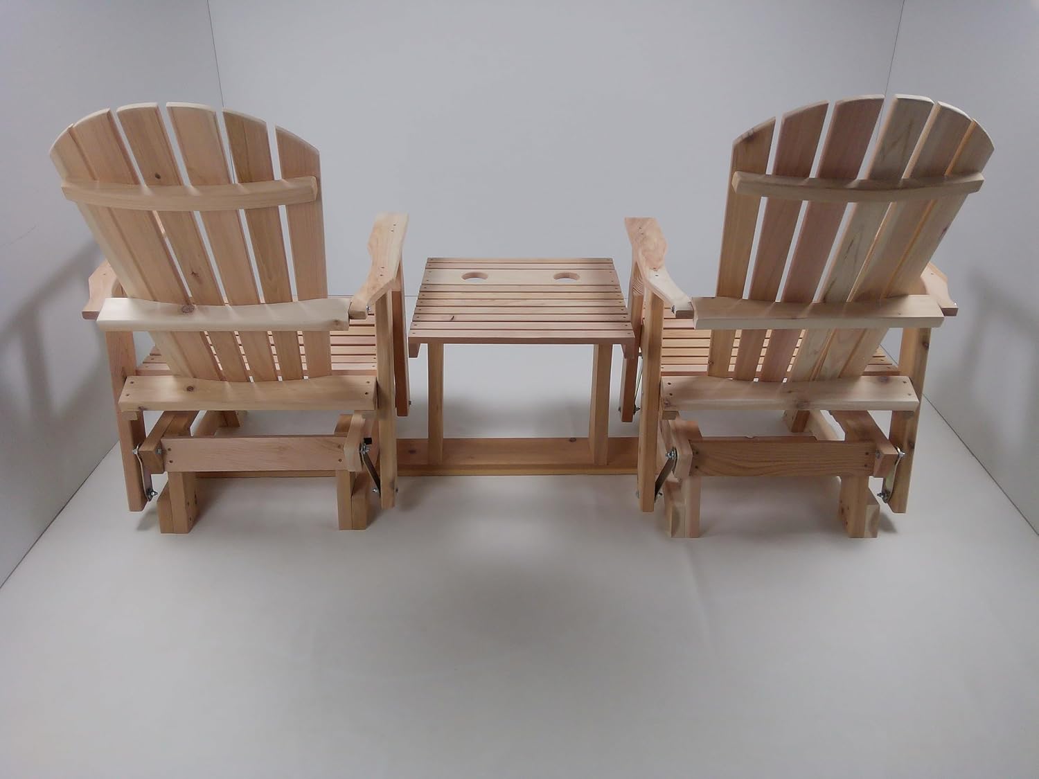 6 Foot Natural Cedar Fanback Adirondack-Style Settee Glider, Amish Crafted