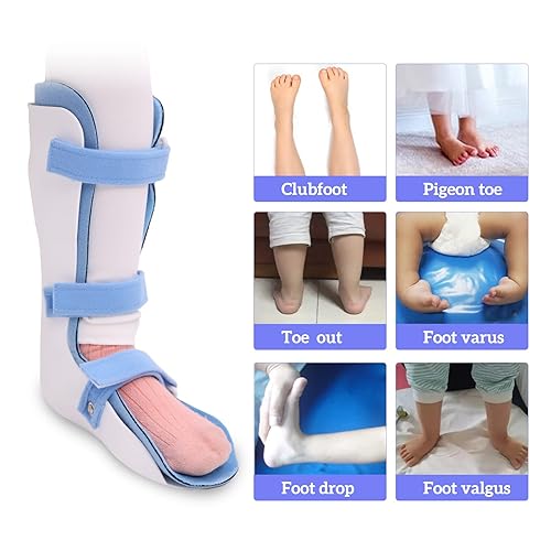 Miniatura 2 de Férula de pie AFO para niños pequeños, ortesis de tobillo y pie, férula nocturna pediátrica AFO para caminar con zapatos o dormir (grande, izquierda)