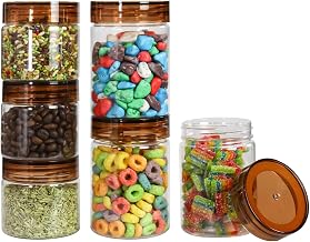 Storage Jars with Colorfull Lids, Wide Mouth Mason Containers for Kitchen Storage, Set of 6, Various Sizes (500 ML)
