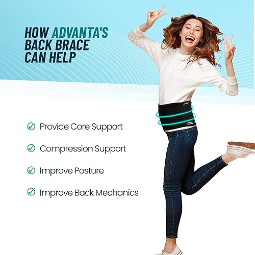 Miniatura 5 de Cinturón de apoyo para la espalda, alivio del dolor de espalda, ciática, hernia de disco, escoliosis y más, diseño de malla transpirable con