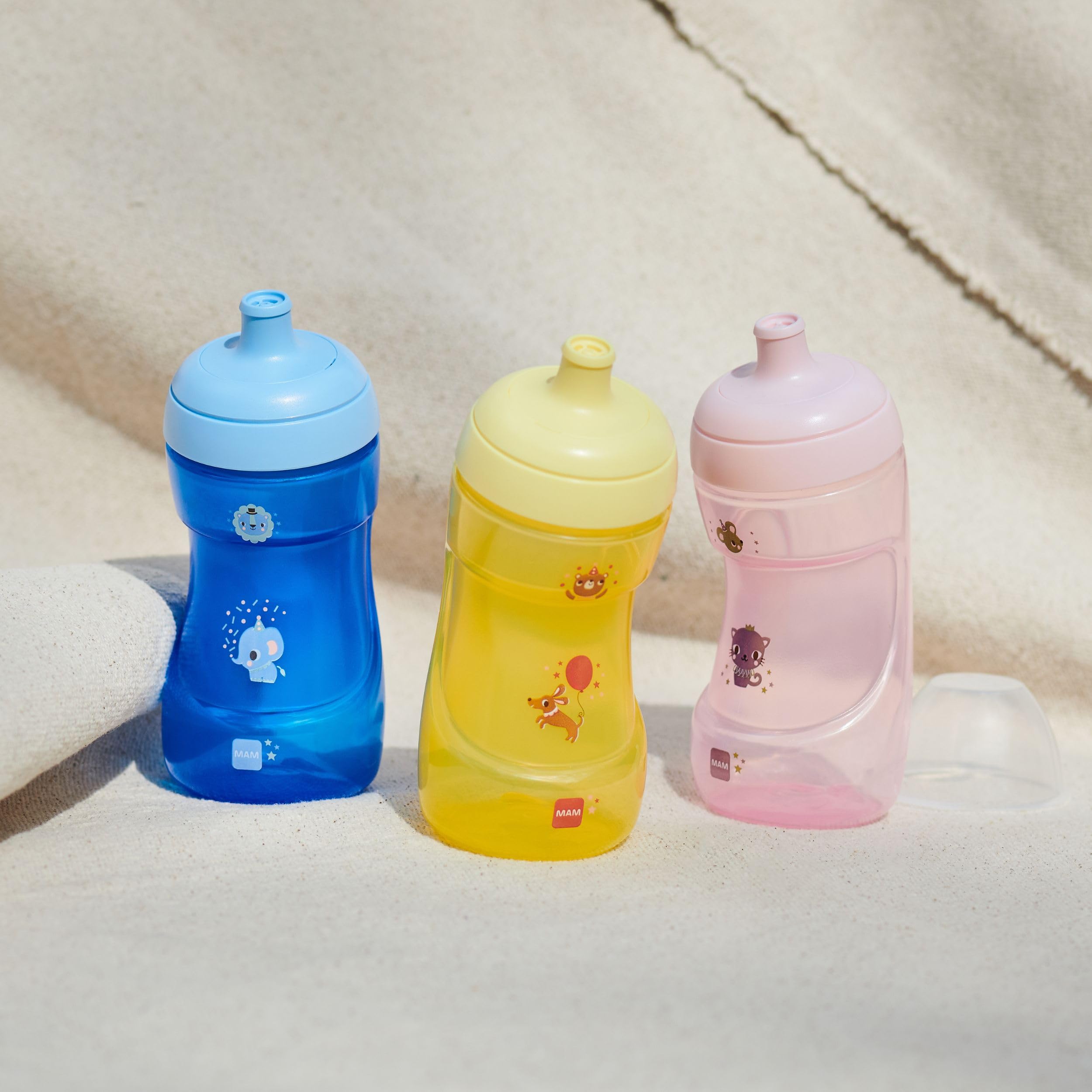 MAM Sports Cup Biberon bambini 330 ml, Rosa, beccuccio anti-goccia per neonati 12+ mesi