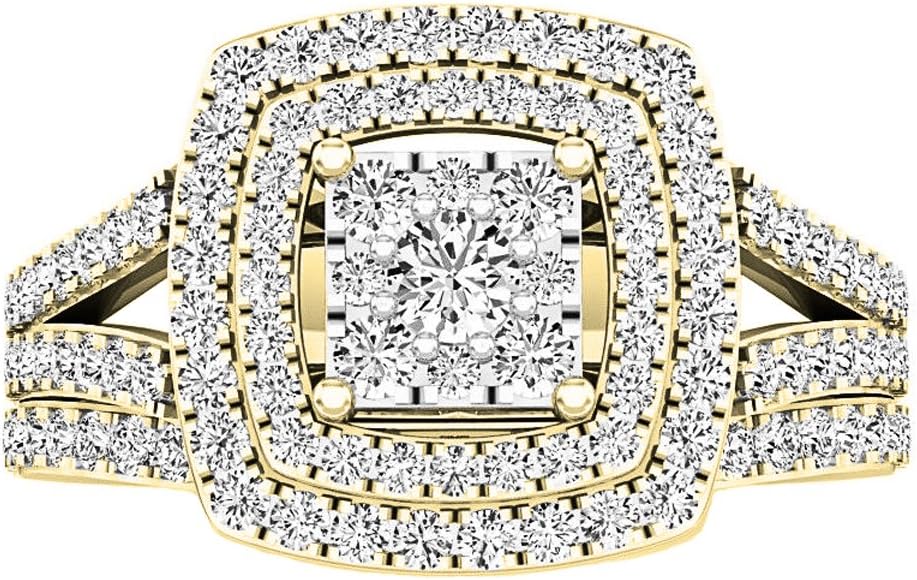 Dazzlingrock Collection 0.95 Ctw 14K Real Solid Gold Round Natural Diamond Women Bridal Engagement Ring Set - Image 2