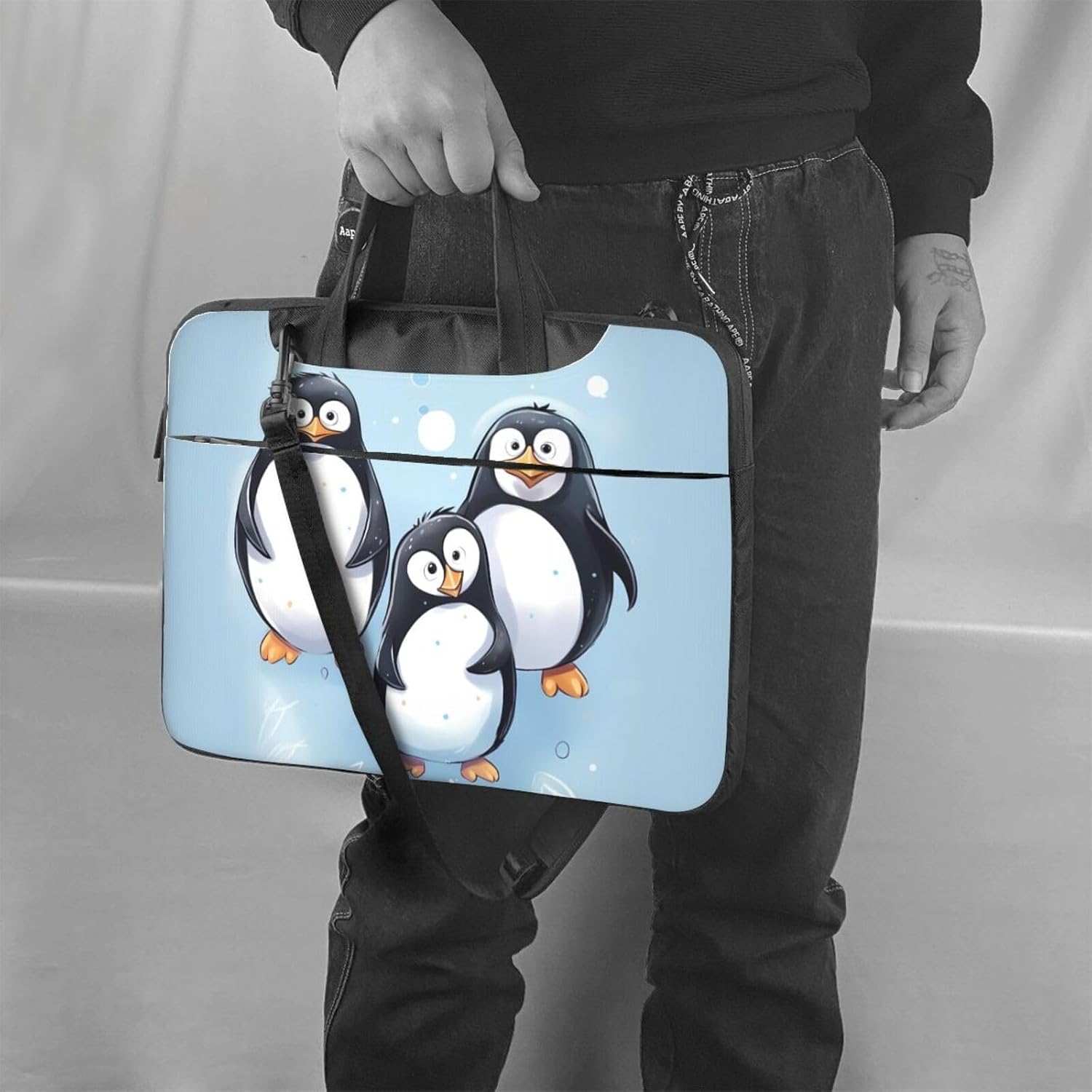 Laptop Bag Cute Penguins Messenger Shoulder Bag for Laptop or Tablet Carrying Case image 2