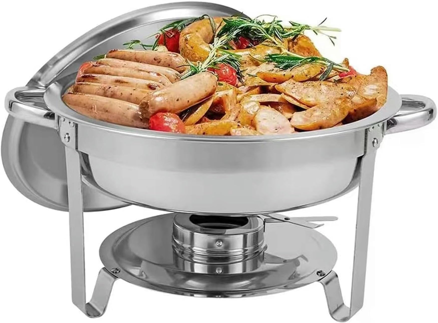 Chafing dish rond 5L buffet chaud avec couvercle