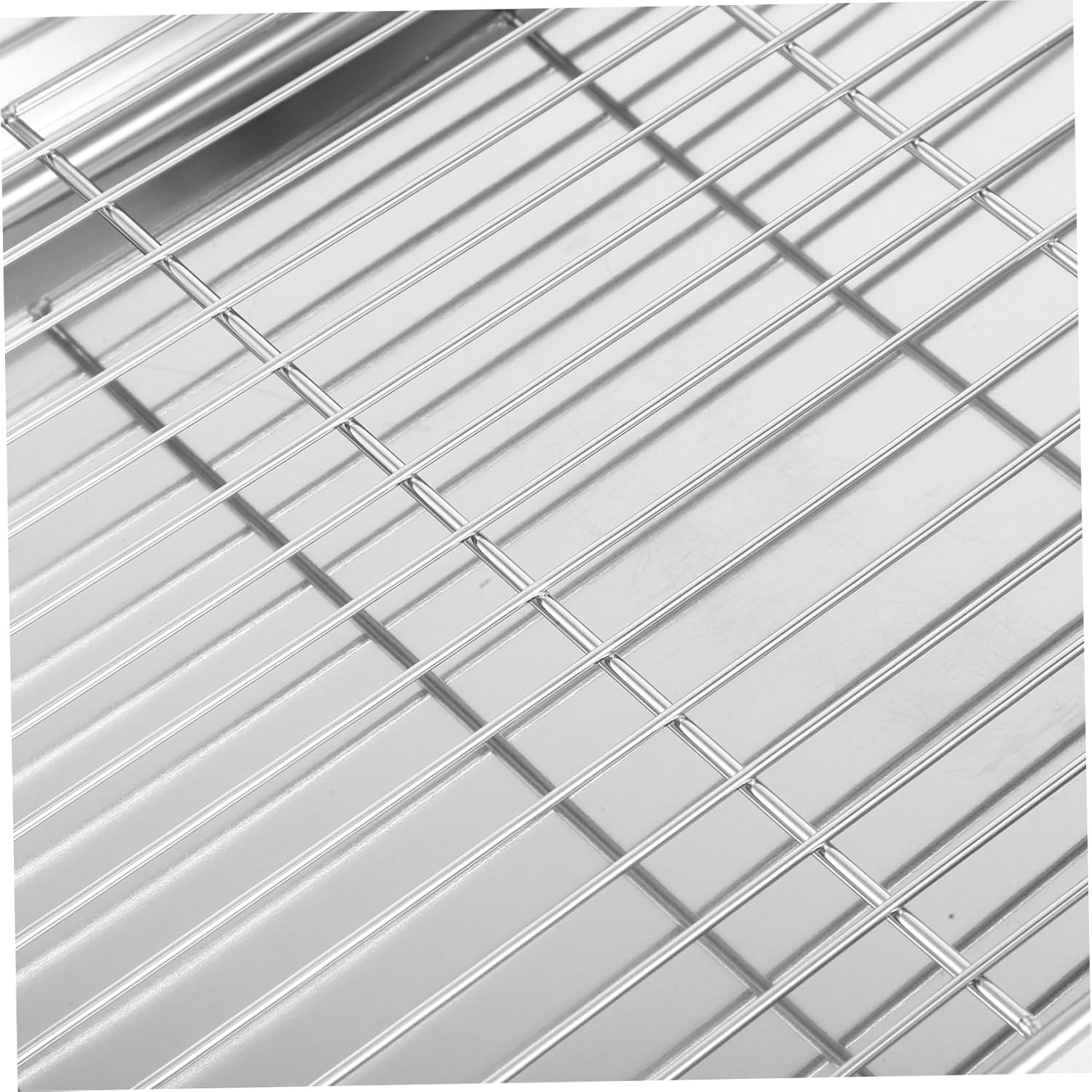 Zerodeko Stainless Steel Rectangular Roasting Pan Set Rack and Drip Tray for Oven Baking Moisture Retention Design for Bbq Cooking