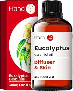 H'ana Eucalyptus Essential Oil - 1.02 Fl Oz - for Hair, Skin, Diffuser, Aromatherapy, DIY Candle & Soap Making