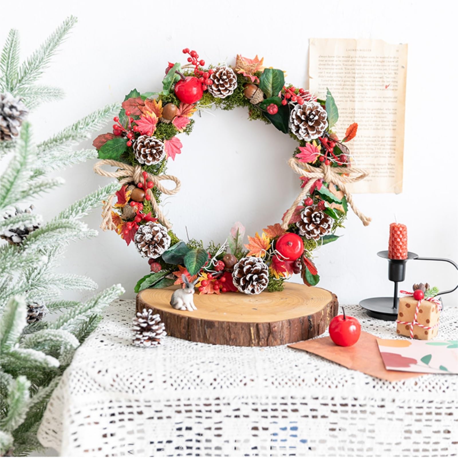 Corona Navidad Puerta Corona Navideña Artificial con Bayas Y Piñas For Decorar La Puerta De Entrada O Ventana Una Fiesta Decoracion Navidad
