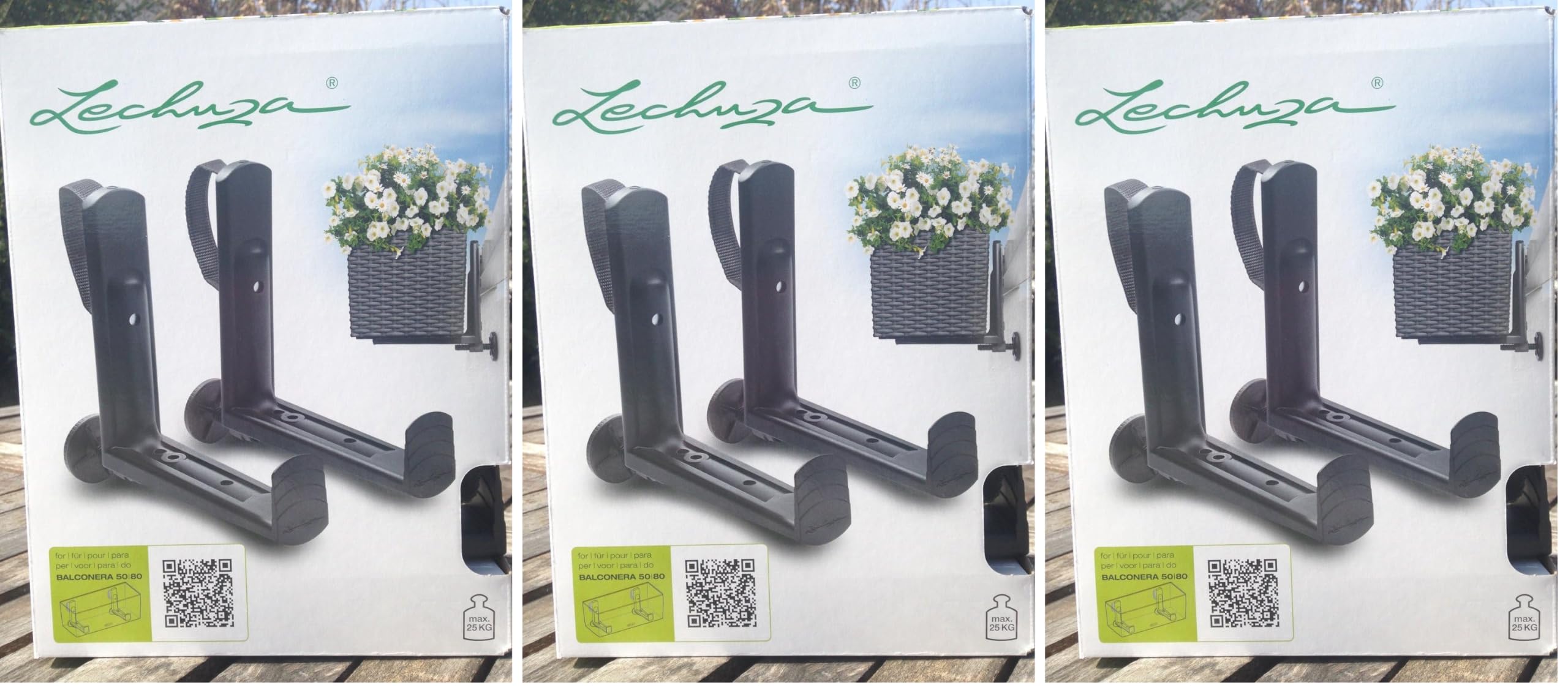 Accroche d'Exterieur Lechuza Support Balconera Noir Anti-Vent