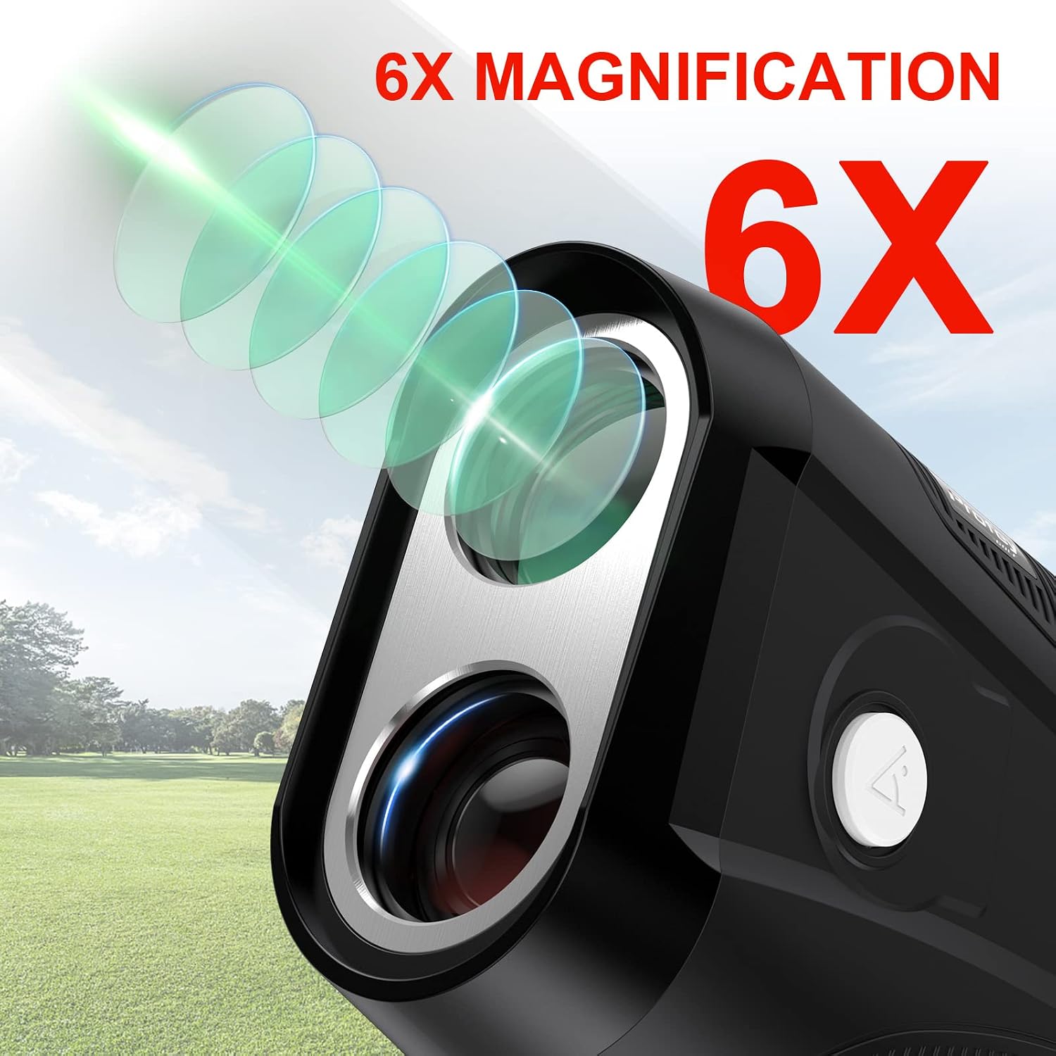 Profey Range Finder Golf Rangefinder with Slope, Rechargeable Laser Rangefinder Golfing & Hunting with Type-C, 6X Magnification Golf Range Finder with High-Precision Flag Locking Vibration