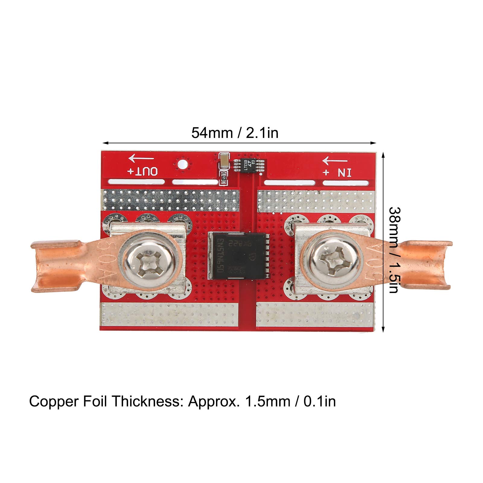 Contrôleur Solaire MPPT 50A avec Carte Anti-Refoulement, 12V 24V 48V, Haute Sécurité, Faible Perte, 38 x 54 mm