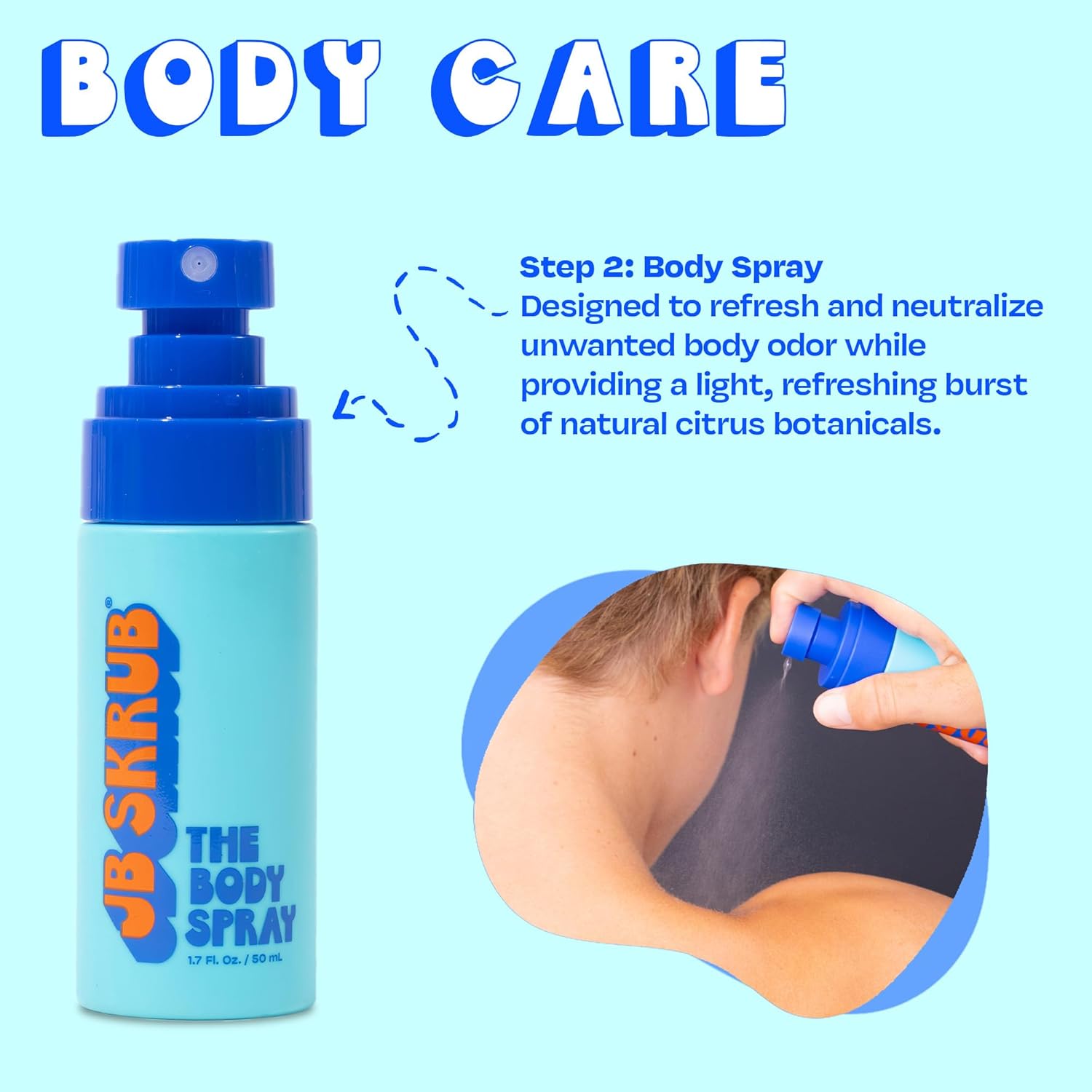 JB SKRUB The Junior Travel Trio - Complete Skin Care Set for Kids, Tweens & Teens: Hydrating Body Wash, Refreshing Body Spray, & Gentle Face Wash