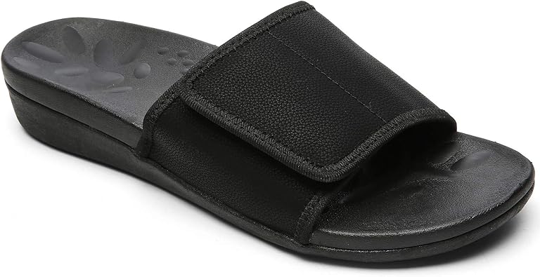 MEGNYA Orthopedic Slides Sandals for Women, Comfortable Plantar Fasciitis Sandals for Flat Feet, High Arch Support Walking Sandals with Adjustable Straps