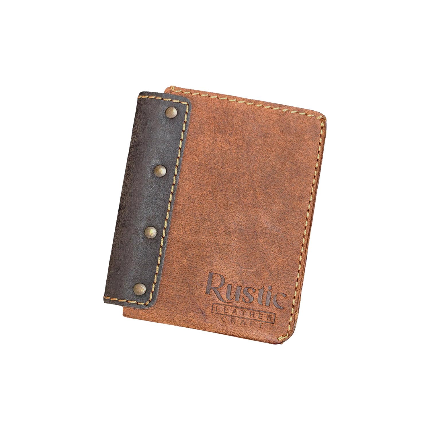 rustic leather craft Full Grain Leather Wallet for Men – Slim Card & Cash Holder with Easy Card Pull Strap, ID Window, Minimalist Brown Bifold-picture-33