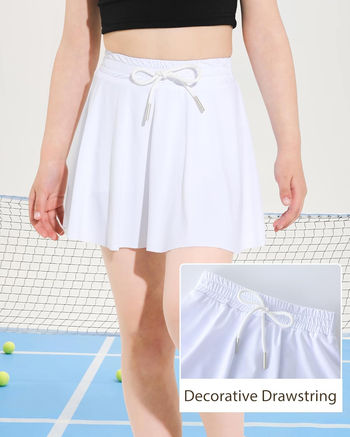 Girls Tennis Skirt Athletic Skort Butterfly Flowy Skorts for Kids Shorts with Pocket - Image 4