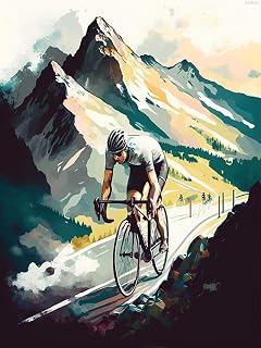 Mountain Biking 5D DIY Diamond Painting Kits Full Drill, Means of Transportation Diamond Painting Kits Art, Diamond Painting Craft for Home Office Wall Decor 12x16 inch