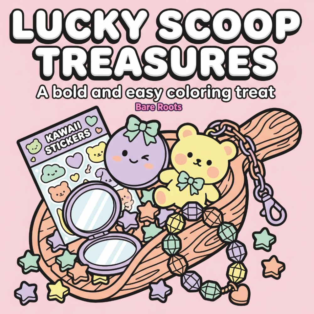 Lucky Scoop Treasures: A Bold And Easy Coloring Treat: A Mystery Box Inspired Coloring Book for Teens and Adults featuring a Legend Board, Scoop Manifest, and Cute Surprises.