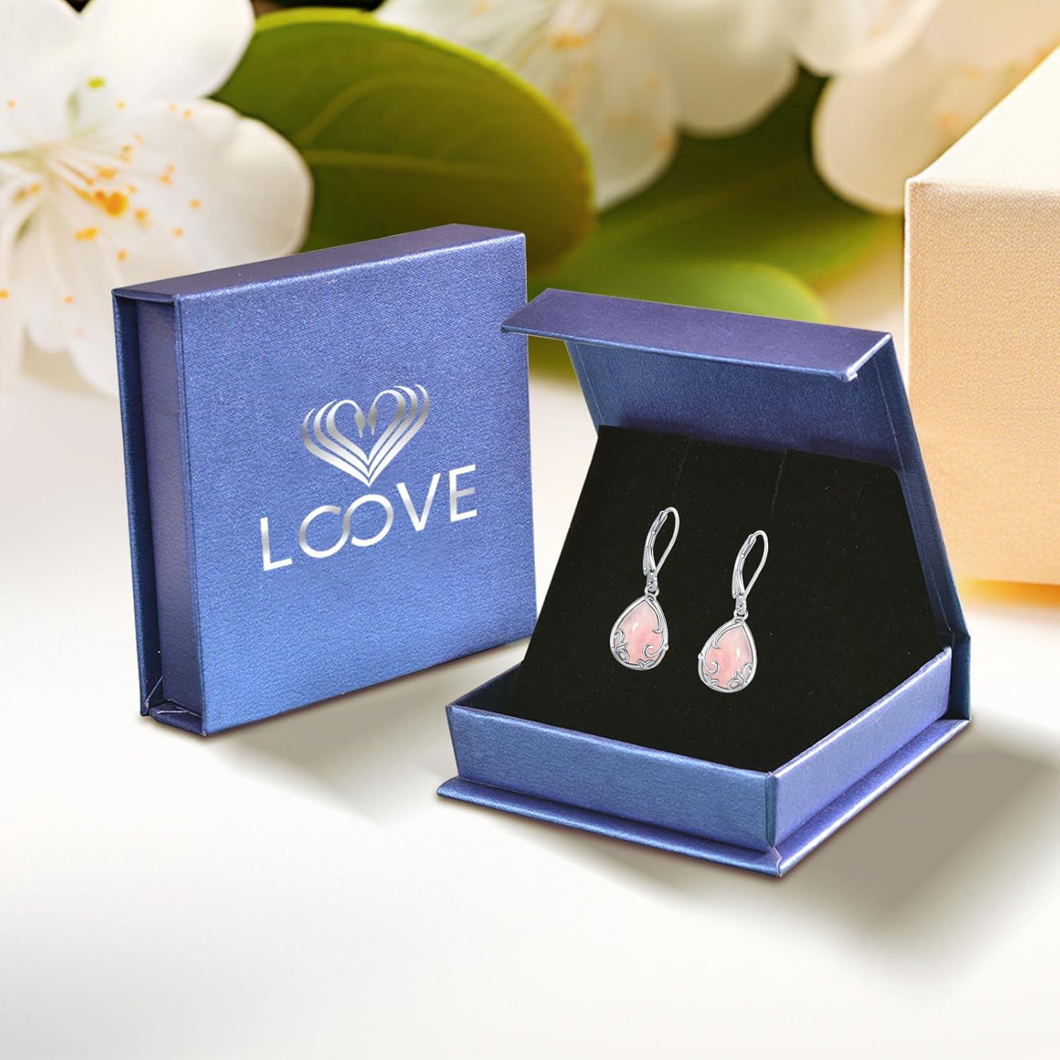 Dangle Earrings Sterling Silver Moonstone/Turquoise/CZ/Crystal Earrings for Women Tree of Life Animal Filigree Leverback Earrings Jewelry Gifts - Image 8