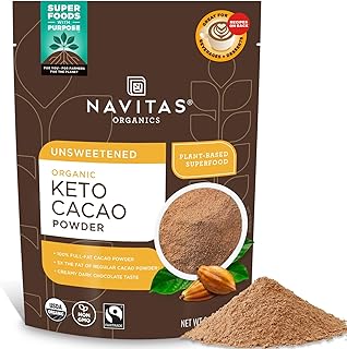 Navitas Organics Keto Cacao Powder, 8 oz. Bag, 15 Servings — Organic, Non-GMO, Fair Trade, High Fat Cacao