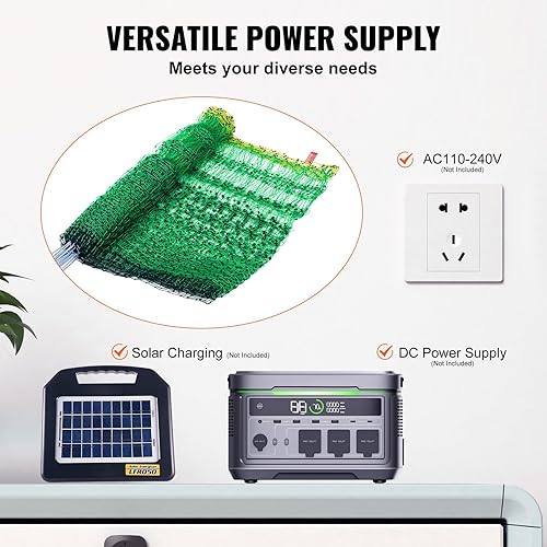 Miniatura 24 de VEVOR Red eléctrica para cerca, 50 pulgadas de alto x 164 pies de largo, valla de red de ganado con postes y estacas, redes de malla portátiles