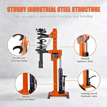 Hydraulic Strut Spring Compressor, 4.5T Heavy Duty Foot-Operated Coil Strut Compressor, Shock Spring Compressor Tool, Auto Coil Tool for Removing