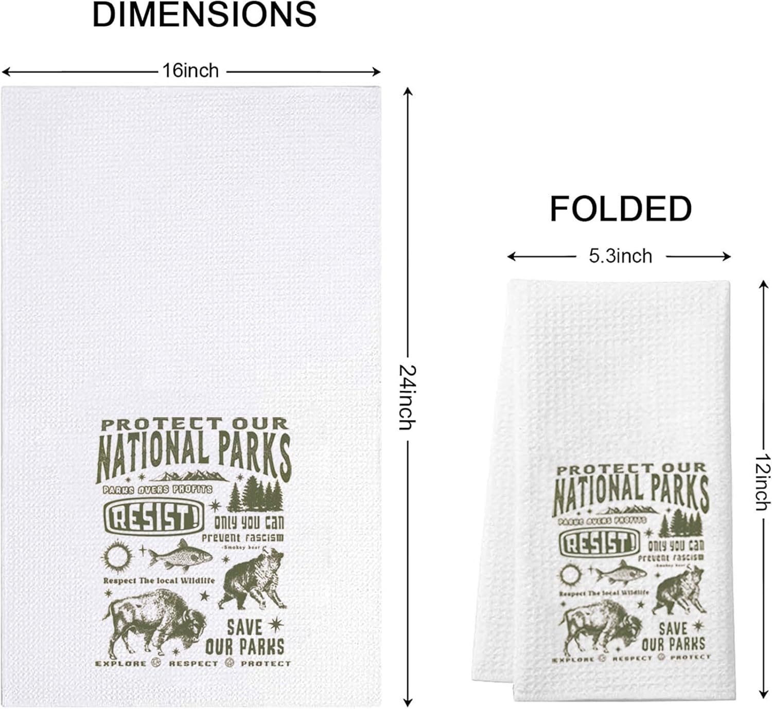 TSOTMO National Parks Checklist Gift Environmental Activism Gift National Park Hiking Gift Protect Our National Parks Kitchen Towel (National Parks Towel) - Image 2