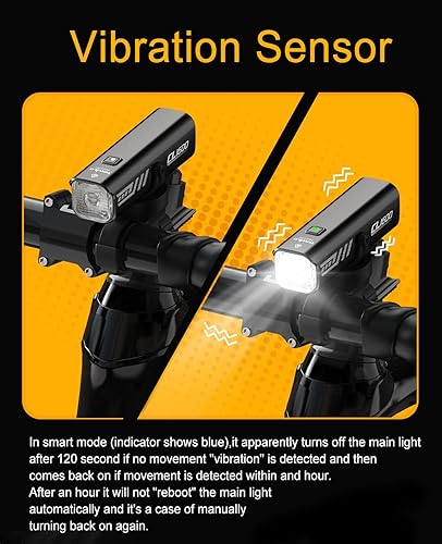 Miniatura 6 de TOWILD CL600 Luces de bicicleta para conducción nocturna, compatibles con montaje GarminGoPro, 600 lúmenes, batería recargable de 2000 mAh, luz