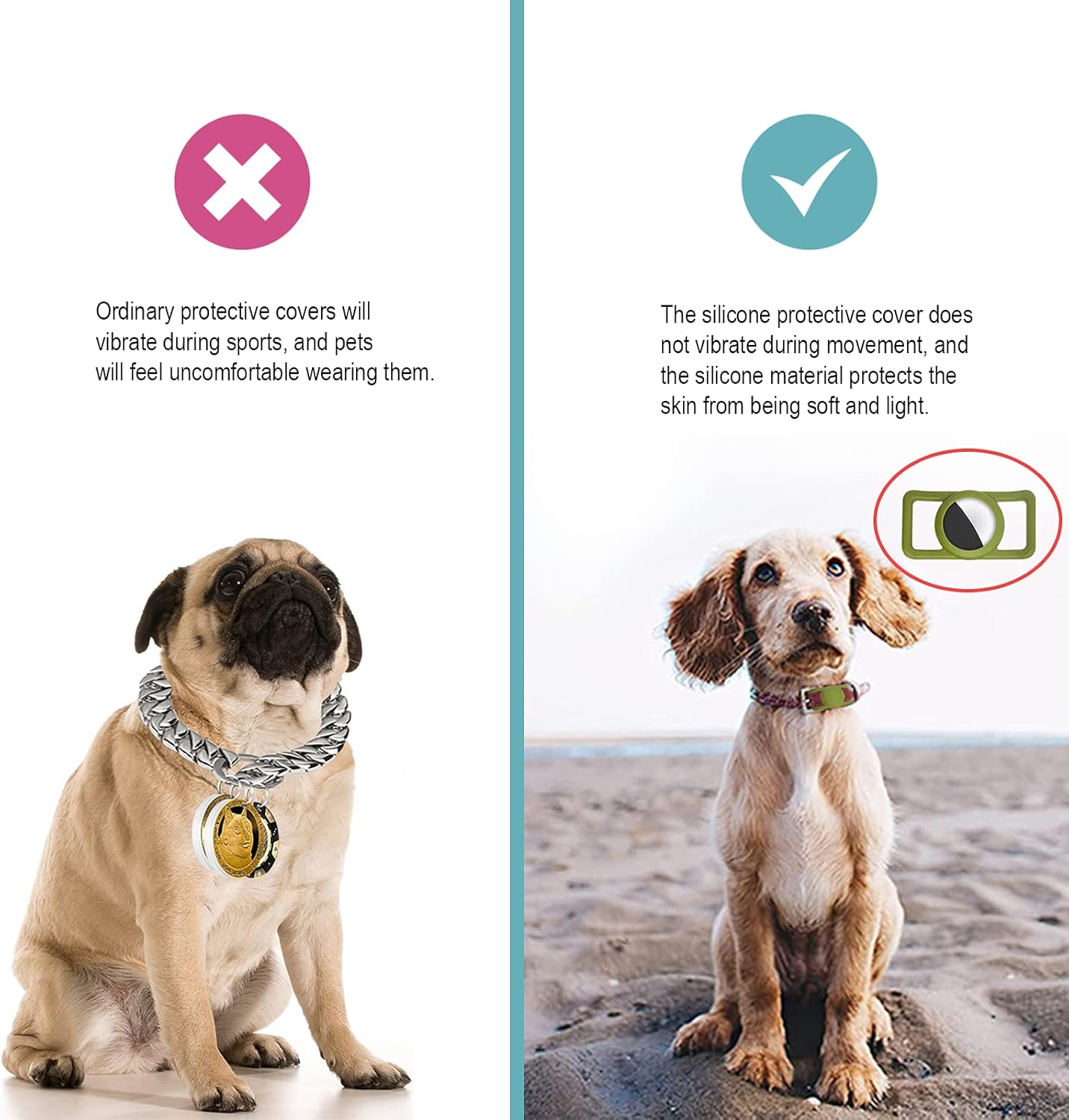 airtag holder for dog collar gps tracker protective case compatible for air tag 3 pcs blue claw bright green fish gray claw